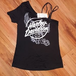 Black short sleeve/strap sleeve Harley Davidson s